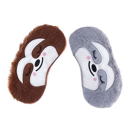 Vaguelly 2pcs Animal Shaped Sleeping Mask for Plush Eye Masks Light Blocking Blindfolds for Travel Use Cute Gray Brown Monkey Design