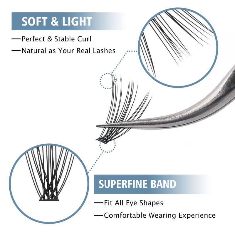 DIY Eyelash Extension Lash Clusters 120 Clusters False Eyelash 3D