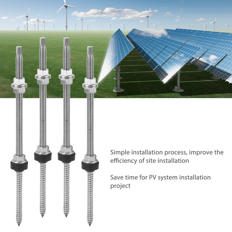 4PCS PV Bracket Double Head Screw Stainless Steel Anti Corrosion