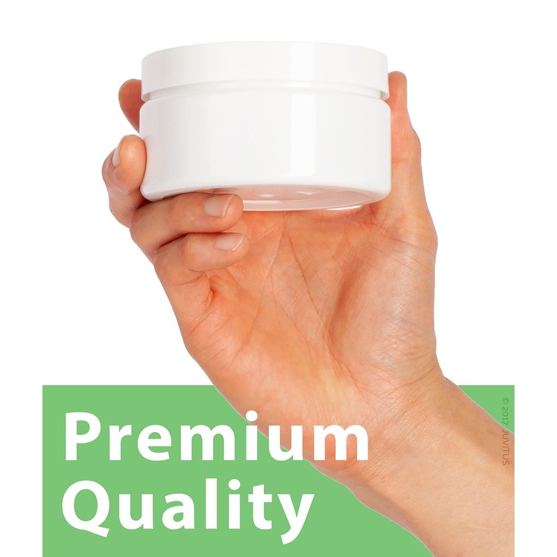 2 oz White Plastic Low Profile Jar with White Smooth