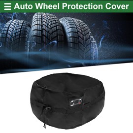 Motoforti Universal Car Spare Tire Covers Auto Wheel Protection Cover, Fits Tire Diameters 13-15 Inches, Oxford Cloth, Black, 1 Set