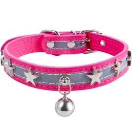 Reflective Dog Collar, HYQHYX Leather Dog Collar, Cute Dog Collars for Medium Large Small Puppy Dogs, Collar para Perros for Girl Boy