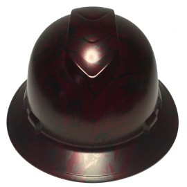 Pyramex Hydro Dipped Custom Hard Hat Ridgeline Full Brim Brandywine Red Graffiti - Satin, 4 Point Harness