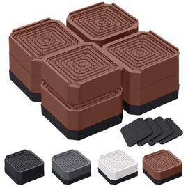 ANNKUT Heavy Duty Bed Furniture Risers, Adjustable Rectangular Support Blocks for Beds, Desks, Sofas, Chairs, Lift to 1.5 or 3 inch, Supports Up to 4000 lbs（Brown）