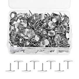 500pcs Drawing Pins, BetterJonny 9.5mm Silver Push Pins Iron Thumb Tacks Head Nail Pin Doornail for Office or DIY