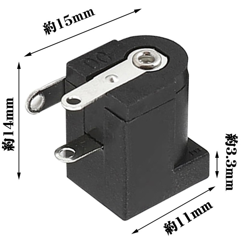 DC Power Socket Receptacle Connector 3 Pin Board Mount DC