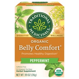Traditional Medicinals Belly Comfort Peppermint Tea 16 Bags (Pack of 3)