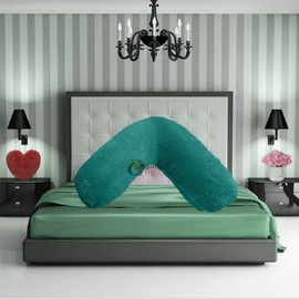 Comfort Collections Teddy Fleece V Shaped Orthopaedic Pillowcase Cover Maternity Pregnancy Nursing Super Soft 100% Polyester Pillowcase V Cover Teal 30cm x 78cm Approximate