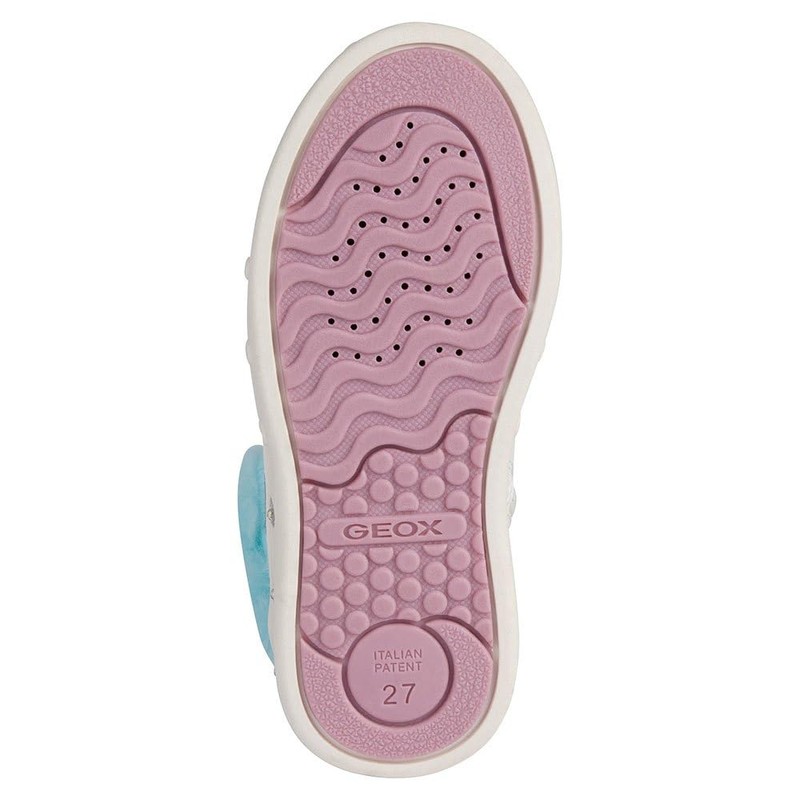 Geox Girls' J Skylin Girl Trainers, White multi-coloured
