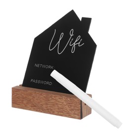 ULTECHNOVO Network Password Wifi Reminder Board Wifi Sign for Home Writable Wifi Signage Chalkboard Style Wifi Sign Conference Room Sign Erasable Guest Room Sign Wood Black