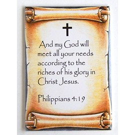 Philippians 4:19 Bible Verse Fridge Magnet (2 x 3 inches)