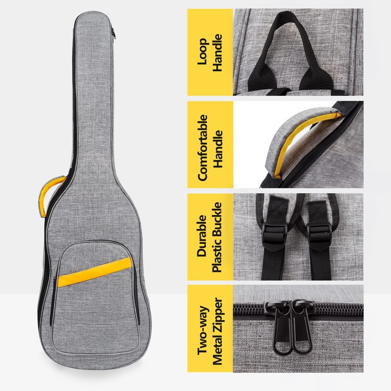LETSROCK Bass Guitar Case, Bass Guitar Gig Bag 0.38 Inch