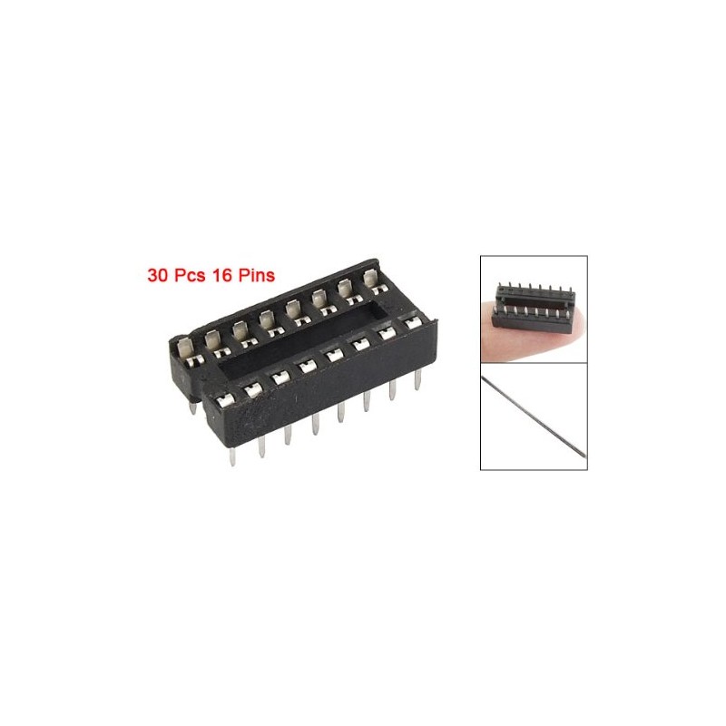 uxcell 30 Pcs 16 Pin 2.54mm DIP IC Socket Solder