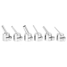Hot Air Gun Nozzle Set 6 Pieces Short Angle Aluminum Alloy Nozzle for Hot Air Gun Soldering Desoldering Station Accessories for Conventional 850 850A 852 852D 852D+ 950