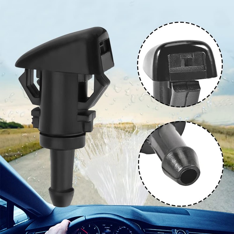 2 PCS Front Windshield Washer Nozzles, Washer Spray Jet Kit