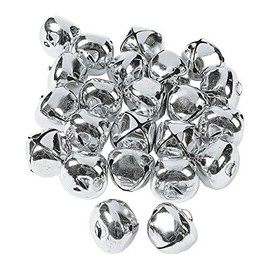 Large Silver Jingle Bells - 24Pcs - DIY Craft Supplies and Christmas Home Decor