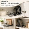 7-Grid Adjustable Pot and Pan Organizer Rack, Expandable Metal Lid
