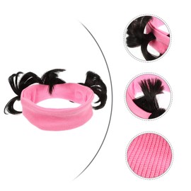 Healvian 1pc Children's Fake Hair Headband Baby Girl Headwrap Pink Black Double Pack Hair Accessory for Parties Photos