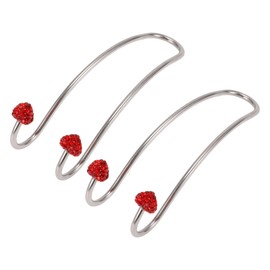 HEROFFIX 2 Stück für Geldbörsen und Taschen, Regenschirm usw. Auto Kopfstützenhaken Robuste Auto Rücksitz Organizer Haken Rot Strasssteine 10,9 cm x 4,4 cm