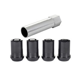 McGard For Chrysler LeBaron 1990 1991 1992 Wheel Lock Nut Set | 4 Locks and 1 Key | Chrome With Black PVD | Cone Seat Nut | 1.24 Overall Length | 13/16 Hex Size | M12 by 1.25 Thread