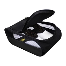 Golf Shoe Bags. Portable Carrier Bags, Outdoor Travel Zippered. Waterproof&Breathable. Men and Women. Black