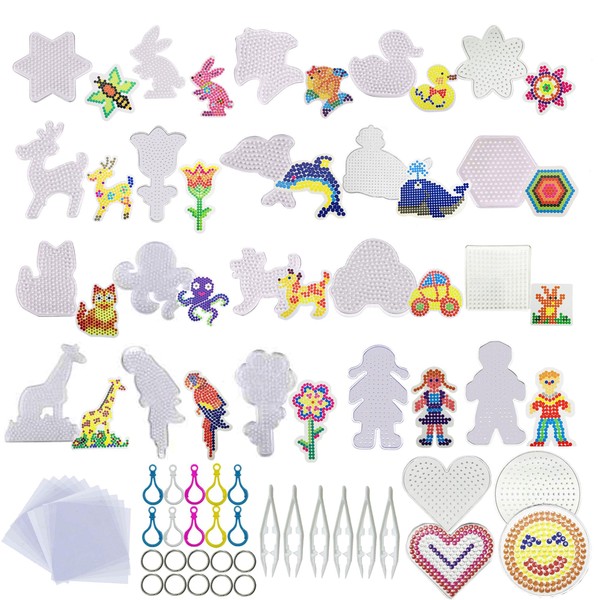 Allazone 5 mm 22 Pack Fuse Beads Boards, Animal Clear