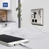 BG Electrical Single Switched Fast Charging Power Socket with Two