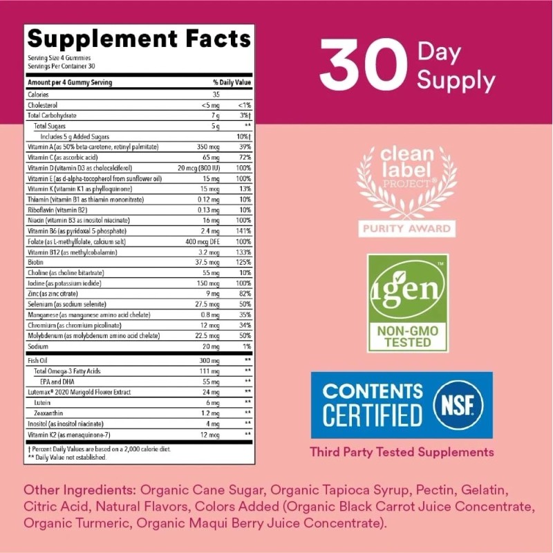 SmartyPants Teen Girl Multivitamin Gummies Omega 3 Vitamin Exp. 11/26/2025
