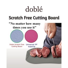 doblé Non-Scratch Flexible Cutting Board for Chopping, Scratch Free Juice Grooves with Easy Grip Handle, Non-Slip Dishwasher Safe for Kitchen (Small (11.2" x 7.79"), Indi pink)
