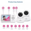 Vtech VM923-2 Baby Monitor 2.8” Screen 1000Ft Range Pan-Tilt-Zoom -
