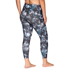 RBX Women's Plus Size Legging, Quick Drying Printed Workout Leggings for Women Squat Proof Yoga Legging with Pockets High Waisted Leggings for Running Moody Mist Blue Multi 2X