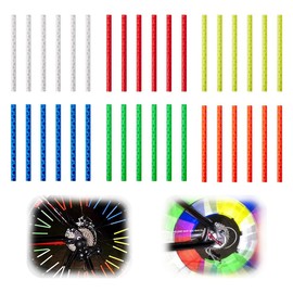 MOLZINY 36 Piece Colourful Bicycle Spoke Reflectors Set 360° Visibility Reflectors Bicycle Spoke Reflectors for Common Spoke Wheels Bicycle Reflector for Night Riding for Mountain Bike City Bike