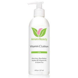 Amara Beauty Vitamin C Face & Body Lotion 15% - with Shea Butter & Jojoba Oil...