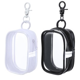 2 Pcs Clear Pouch Small, Makeup Bag Zipper Pouches Cases Toiletry Bag Clear Bags for Travel Transparent Cosmetic Bags Small Makeup Pouch Transparent Zipper Case for Travel Cosmetics Organizer