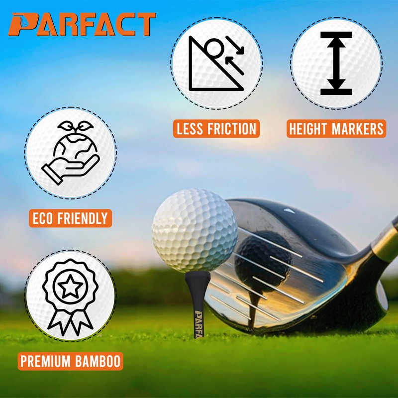 ParFact Golf Tees Wooden | Pack of 120 | Durable