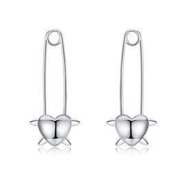 Safety Pin Earrings 925 Sterling Silver Safety Pin Spike Hoop Earrings Punk Jewellry Gifts For Men Women Girls
