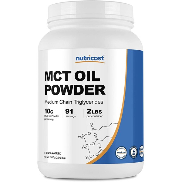 Nutricost MCT Oil Powder 2LBS (32oz) - Great for Ketosis and Ketogenic Diets - Zero Net Carbs - Non-GMO + Gluten Free