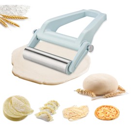 Rolling Pin with Adjustable Labor for Baking,Non-Stick Stainless Steel Dough Roller with Handle,Baking Rolling Pin for Pizza,Crust,Cookie Pasta,Dumpling,Pie,Dough Baker Roller for Kitchen