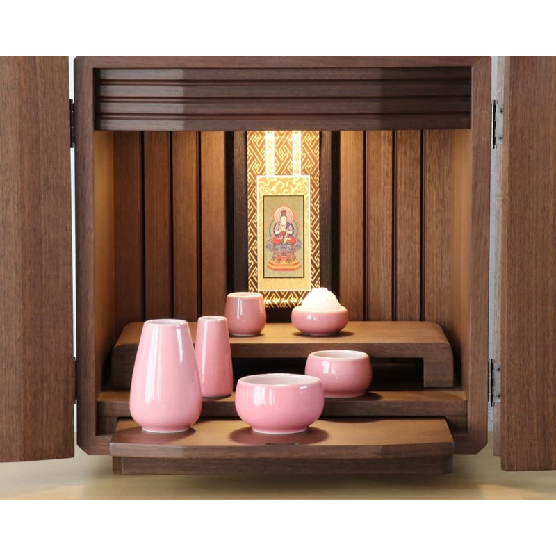 Pottery Buddhist Utensils, Momiji, Set of 6, Perfect for Mini