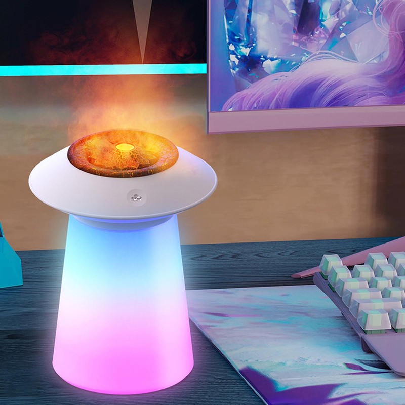 Humidifier Aroma Diffuser Mushroom Shape 760ml Capacity Rechargeable Home Decoration
