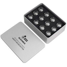 QANBA Gravity KS Mechanical Arcade Buttons 24mm Snap-In Metallic Color Mechanical Pushbutton (Boxed） (Metallic Black H04 (12 pcs))