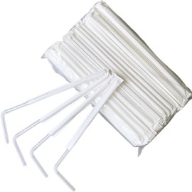 500 Count Flexible Disposable Plastic Drinking Straws - 8.3 Inch Clear Bendable Straws for Parties, Travel, Picnics & Home Use - Individually Wrapped