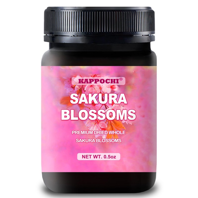 Dried Whole Cherry Blossoms, 0.5oz(14.0g), Natural Dried Sakura Blossoms for
