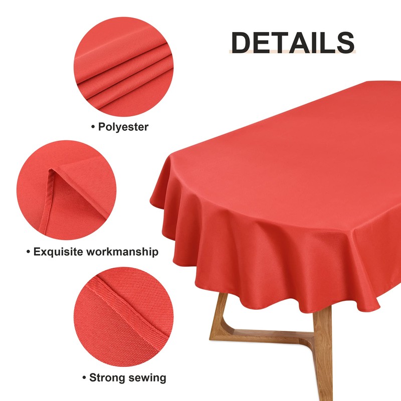 Wolkemer Oval Tablecloth 52 x 70 Inch Washable Fabric Table