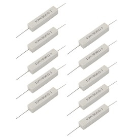 Qjaiune 10Pcs Cement Resistor 10W 500 Ohm Resistor, Ceramic Resistor Power Resistor, Precharge Horizontal Resistors Wirewound Resistor, Flame Resistance