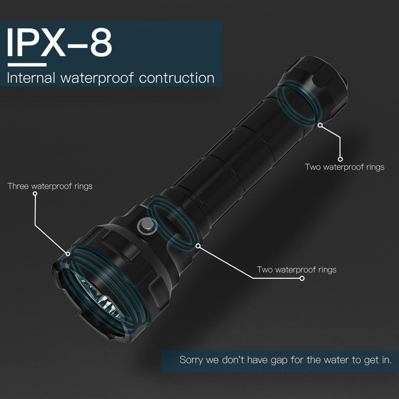 Wurrkos Powerful DL70 Scuba Dive Light, Bright 13000 Lumen Diving