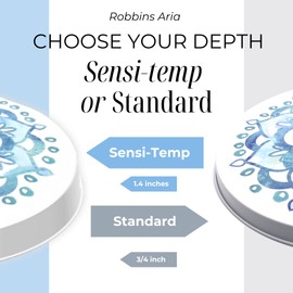 Robbins Aria The Only SENSI Temp fitting Electric Stove Burner Covers, Set of 4, Coil Protectors, Round, Range, Cooktop, Deep Size, Safety Sensor Fit (DEEP Black Marble)