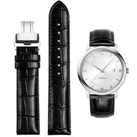 Watch Strap, Genuine Leather Belt, 0.5 - 0.9 inches (12 - 24 mm), Waterproof, D-Buckle Buckle, Leather, Alligator Skin Pattern, Seiko Belt, Omega Belt, Tool Included, One Touch, Gold, Leather