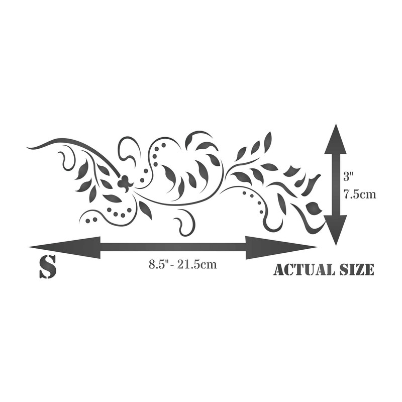 Vine Stencil, 7.5 x 22.8 cm (S) - Creeper Plant