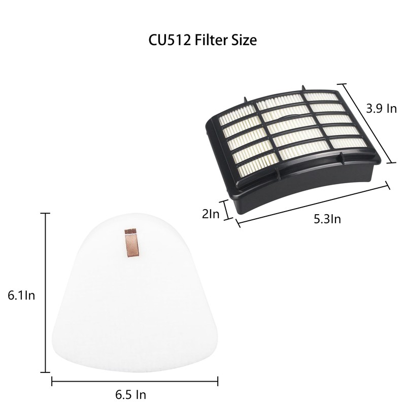 Replacement Filter Compatible with Shark CU512 Navigator Lift-Away XL Multisurface